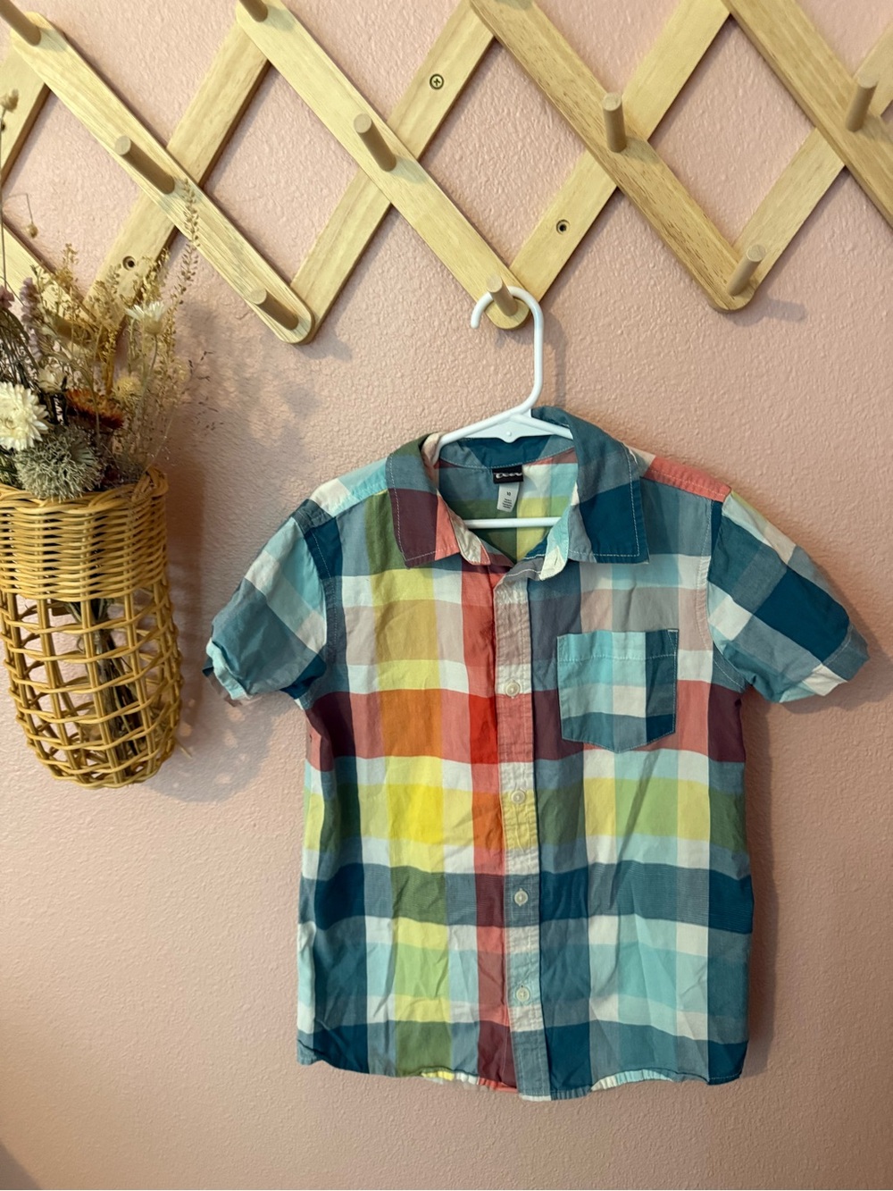 Tea Collection Plaid Short-Sleeve Button-Up Shirt for Kids